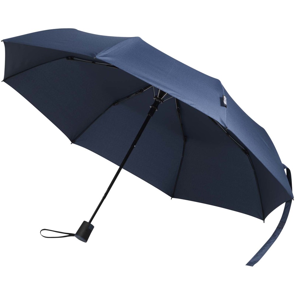 Agnes 21" opvouwbare paraplu met automatische opening van RPET - Marineblauw