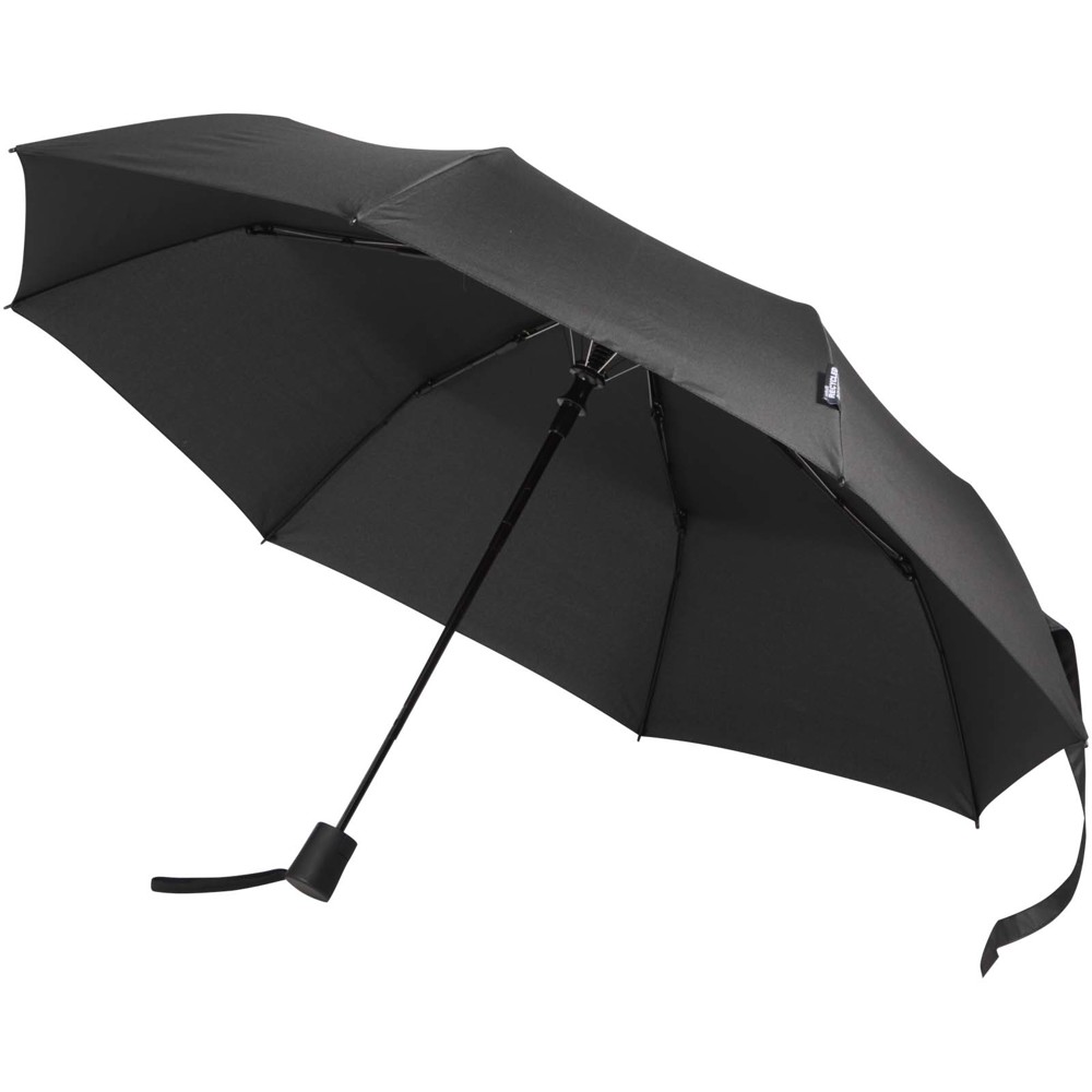 Agnes 21" opvouwbare paraplu met automatische opening van RPET - Zwart